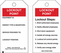 Lockout Tag 5-3/4 x 3 In OSHA Met PK10