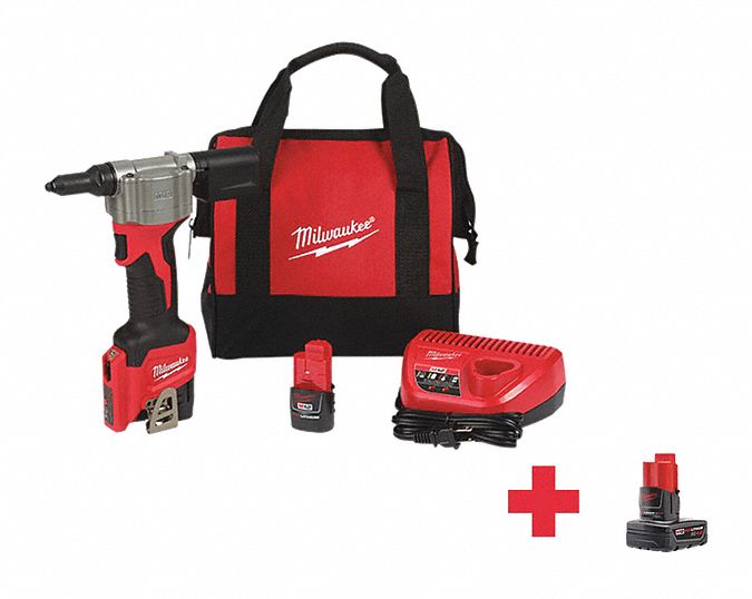 Rivet Tool 2000 lb Pulling Force 12VDC