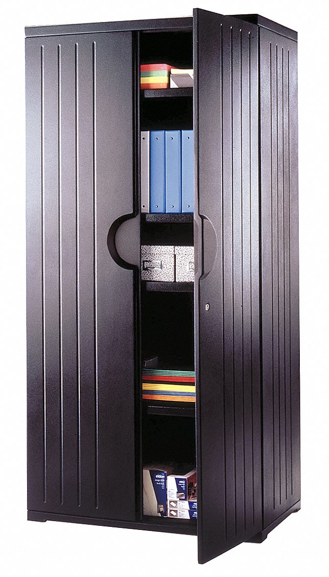 Storage Cabinet 72 in H Black