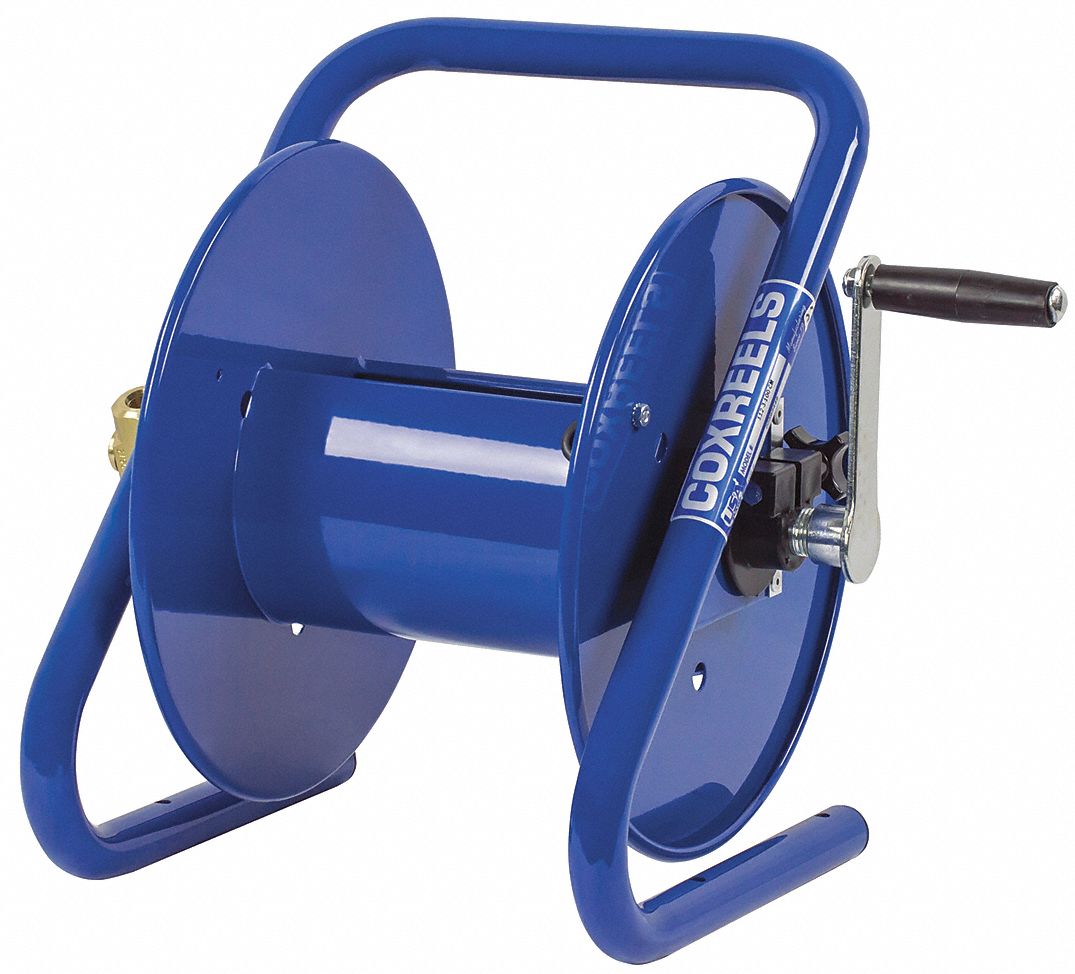 Hand Crank Hose Reel 100 ft 3/8 ID Blue