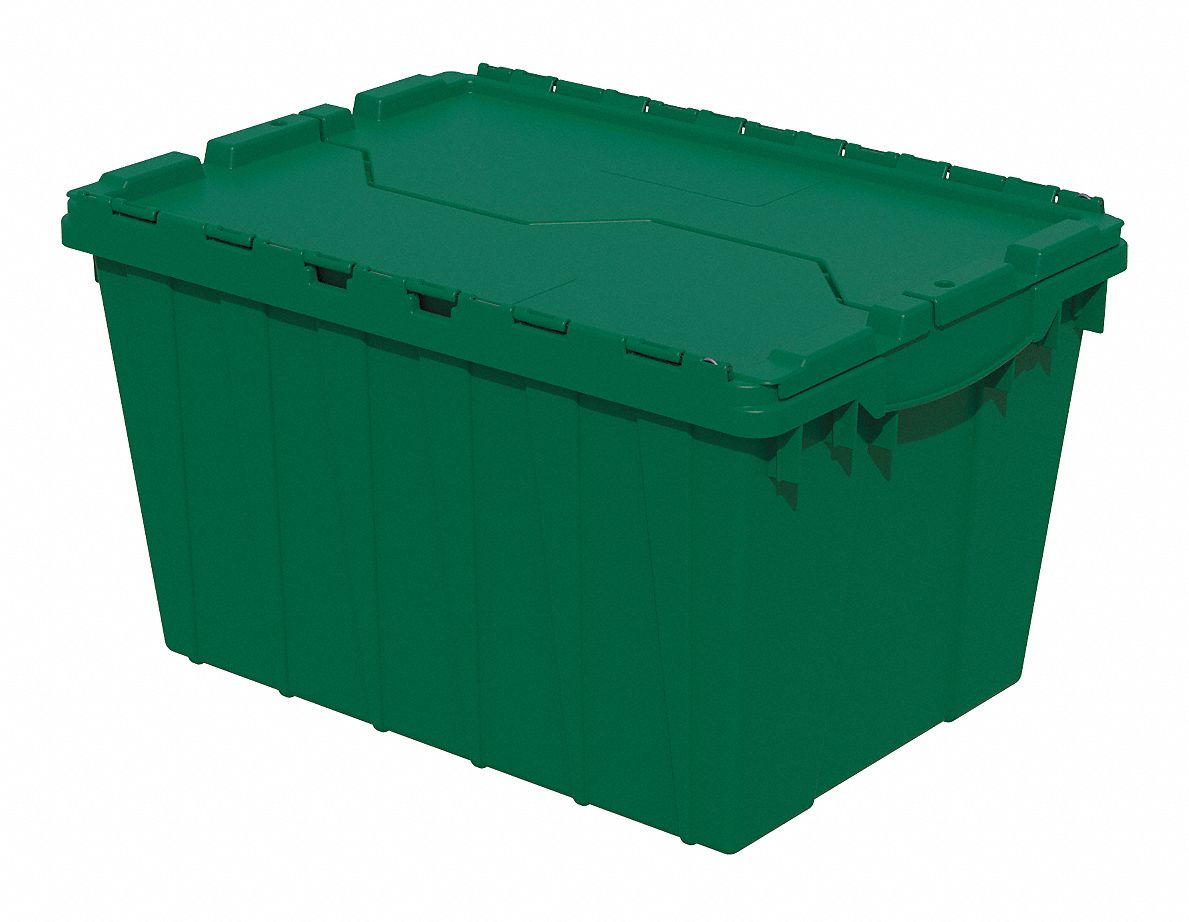 F8959 Attached Lid Ctr Green Solid IndGrdPoly