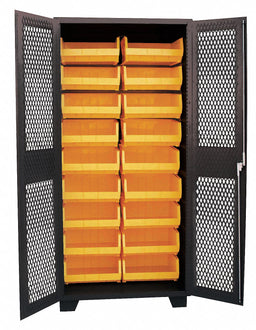 Bin Cabinet Louvered 78 H 36 W 24 D
