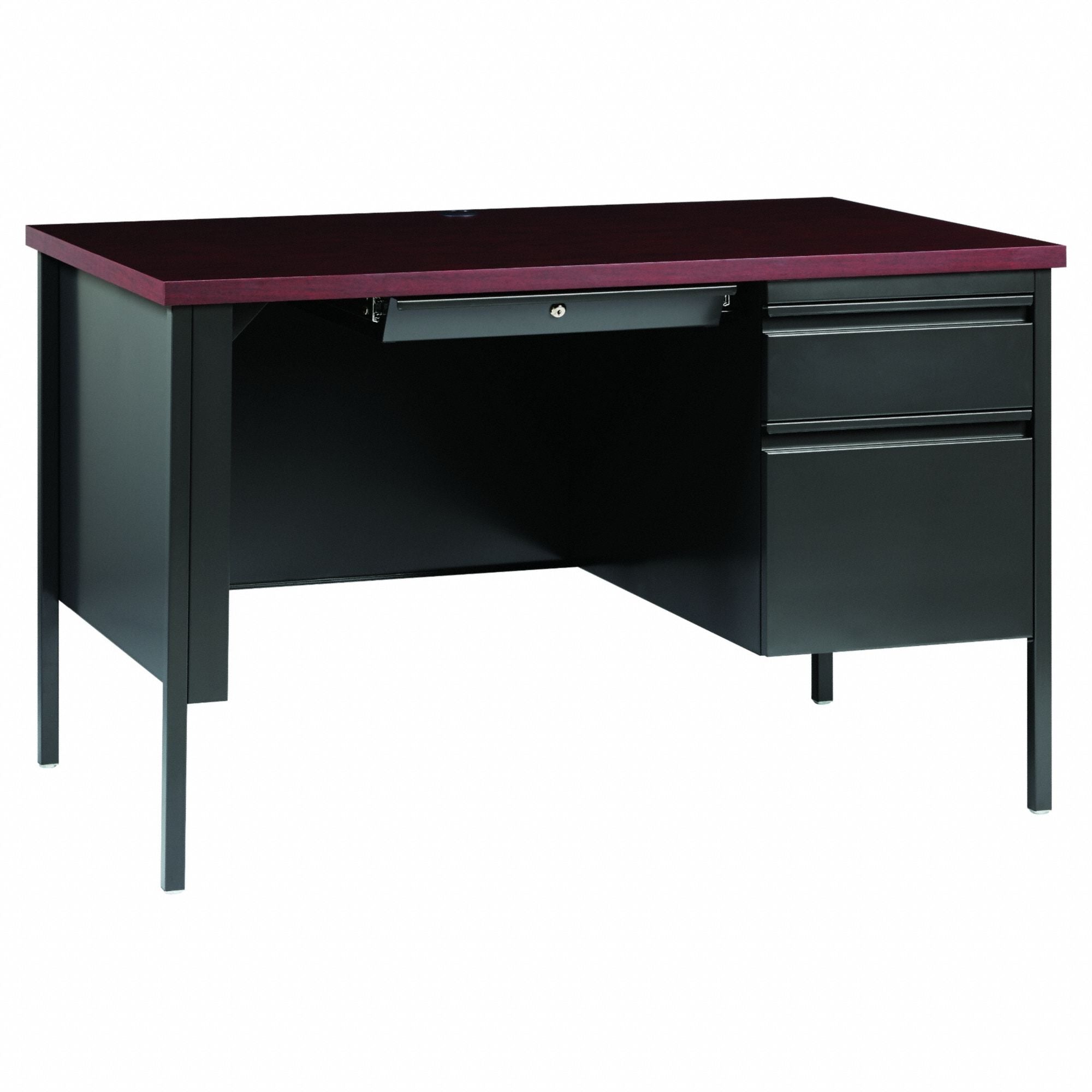 Office Desk 29 1/2 H Charcoal/Mahogany