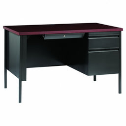 Office Desk 29 1/2 H Charcoal/Mahogany