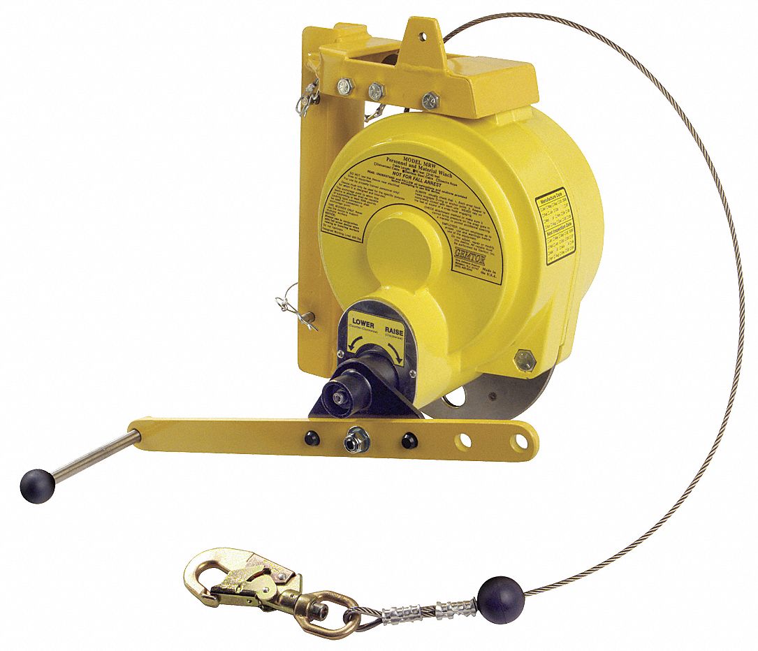 Man Rated Winch 50 ft 310 lb Yellow