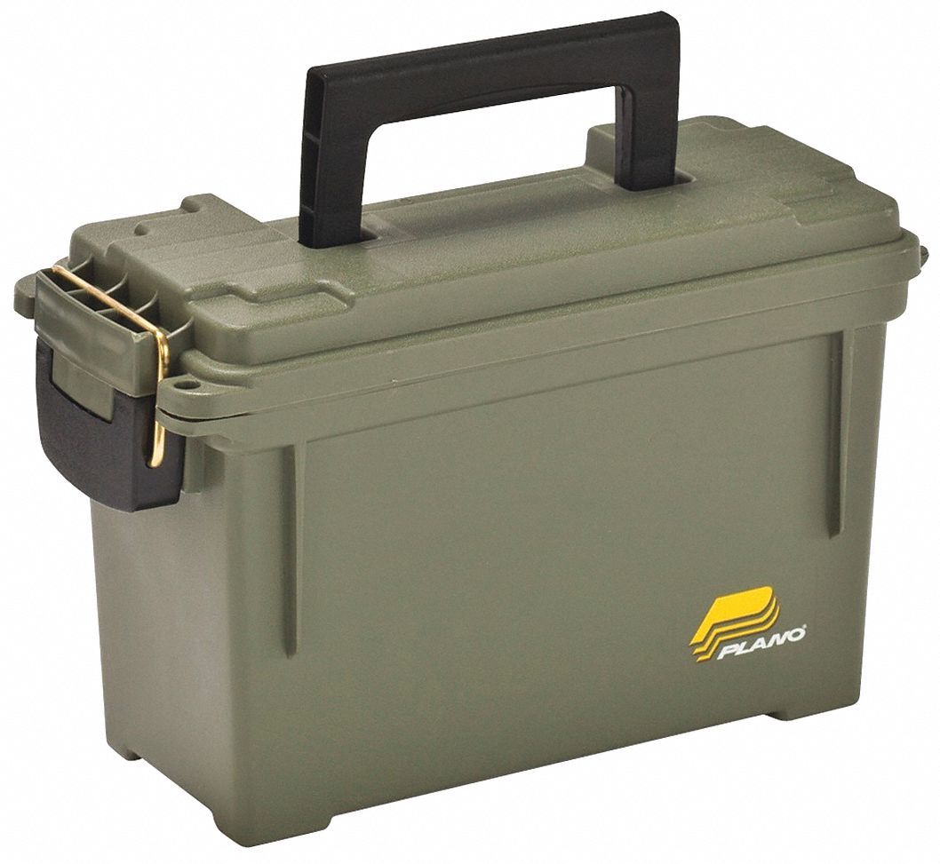 Storage Box Brass Bail Green 7 1/8 in