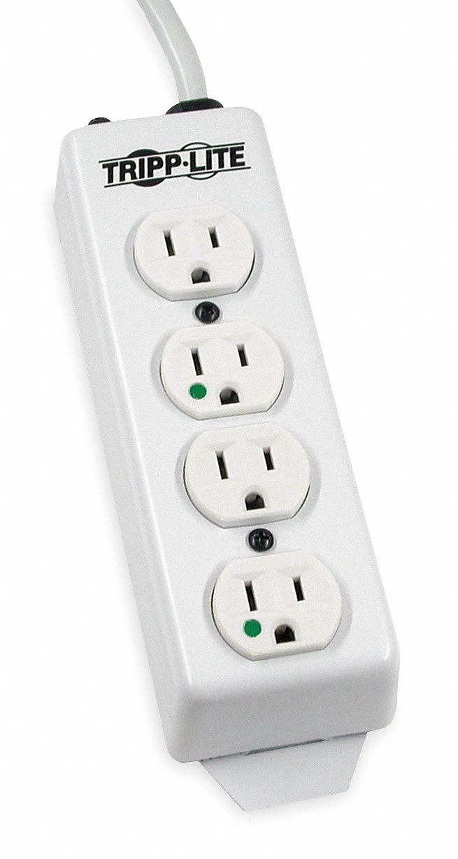 Outlet Strip 4 Outlet 15A 8-21/32 L Wht