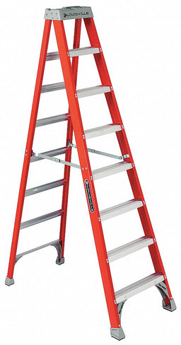 Stepladder Fiberglass 8 ft H 300 lb Cap