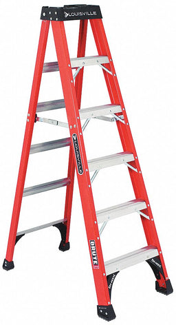 Stepladder Fiberglass 6 ft H 375 lb Cap