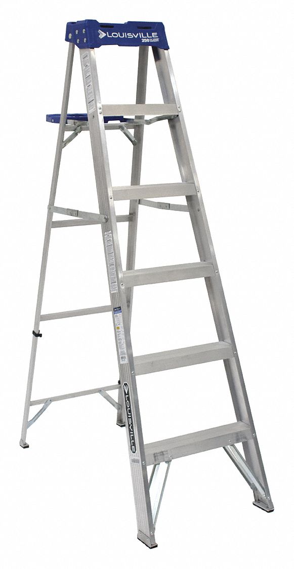 Stepladder Aluminum 6 ft H 250 lb Cap.