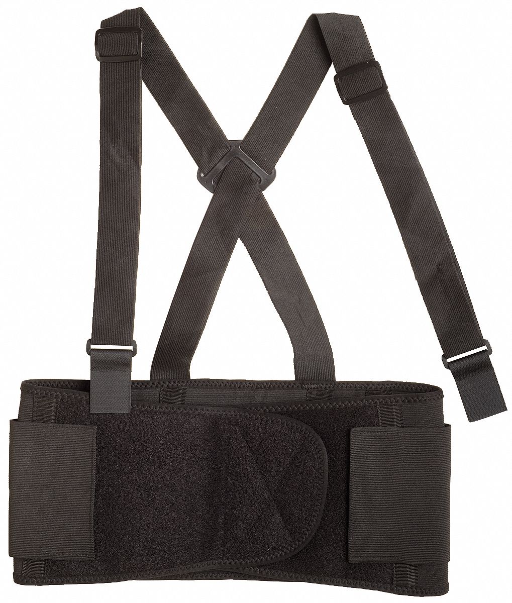 D0585 Back Support with Stay Black Elastic XL