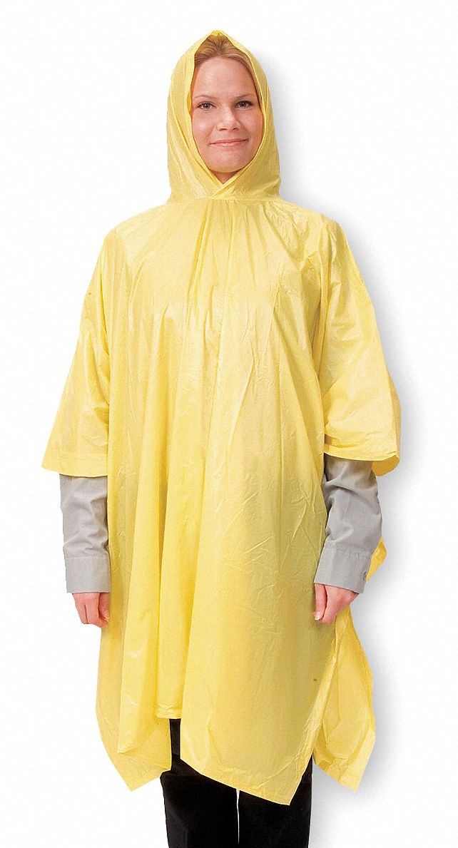 Rain Poncho Disposable Yellow 80 L
