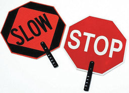 Paddle Sign Stop/Slow Plastic