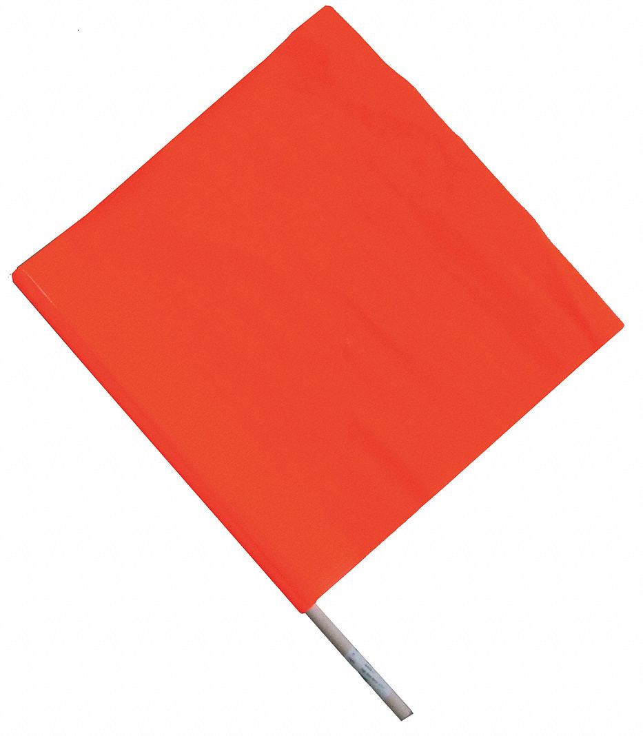 Handheld Warning Flag Orange 24 H 18 W