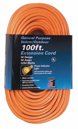 Ltd Ext Crd 100ft 16Ga 10A SJTW Orange