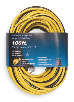 Ltd Ext Crd 100ft 12Ga 15A SJTW Yel/Blk
