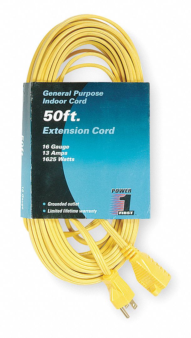 Extension Cord 50ft 16Ga 13A SPT-2 Yel