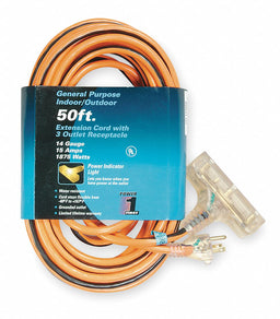 Ltd Ext Crd 50ft 14Ga 15A SJTW Org/Blk