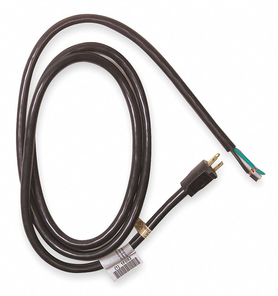 Power Cord 5-15P ST 8 ft Blk 15A 12/3