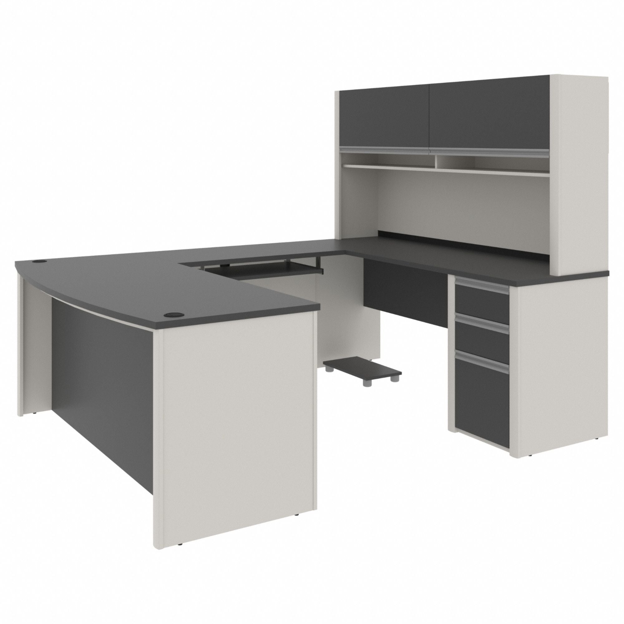U-Shaped Desk 65.9 in H Sandstone/Slate
