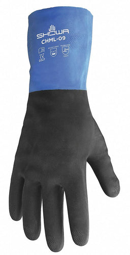 D0559 Chem Restnt Gloves Blue/Black Sz 7 PR