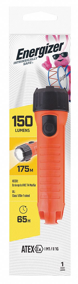 Handheld Flashlight Plastic Orange 150lm