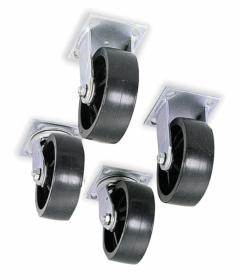 CasterSet 6in-Dia Black 3 600lb 1PK