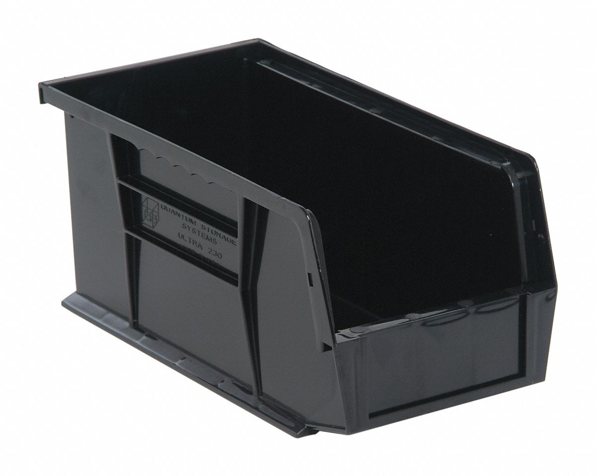 Hang and Stack Bin Black PP 5 in