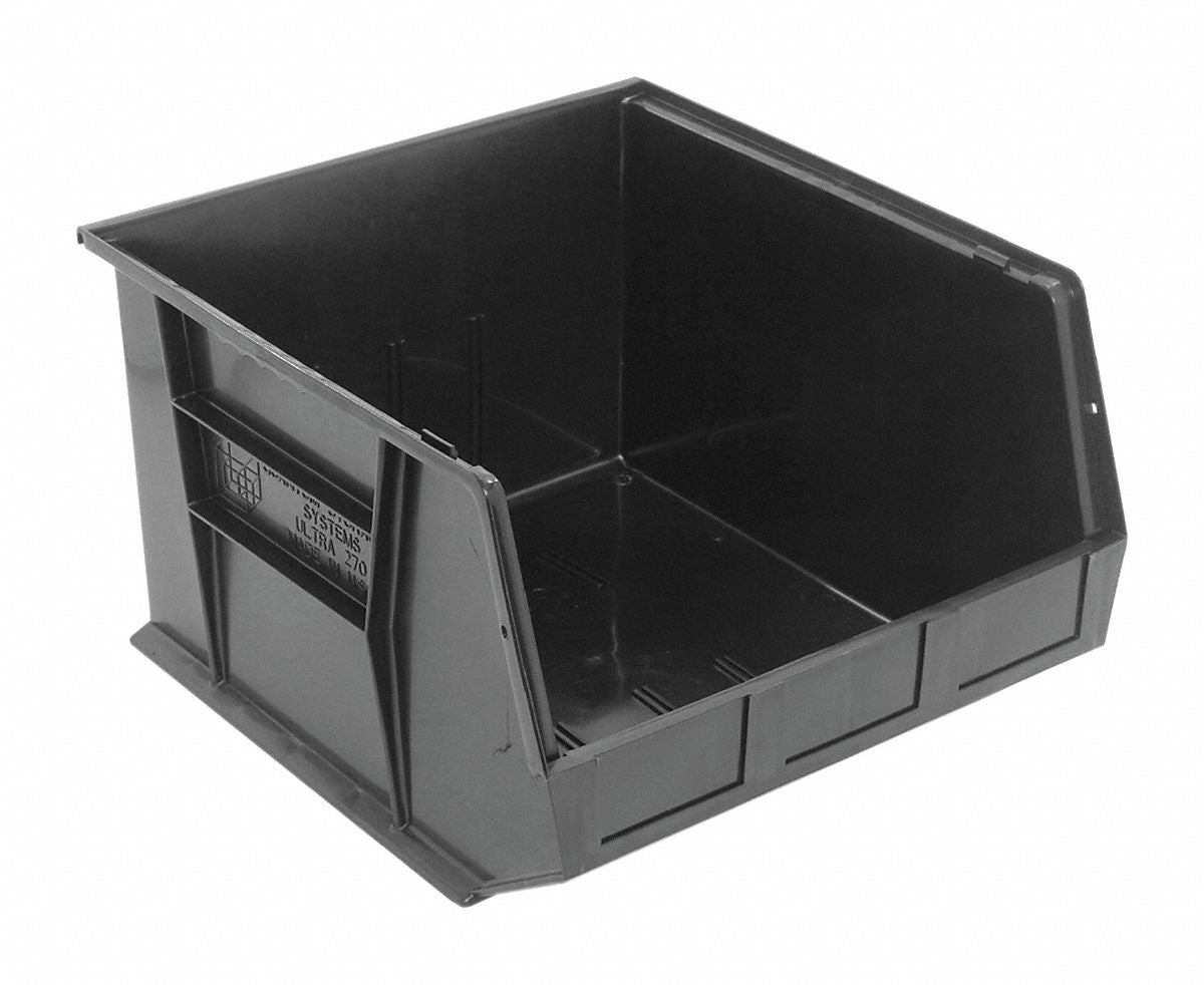 Hang and Stack Bin Black PP 11 in