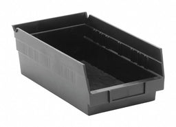 Shelf Bin Black Polypropylene 4 in