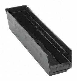 Shelf Bin Black Polypropylene 4 in