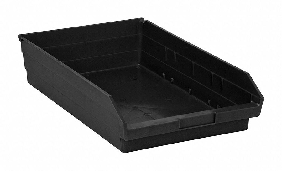 Shelf Bin Black Polypropylene 4 in
