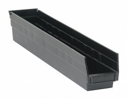 Shelf Bin Black Polypropylene 4 in