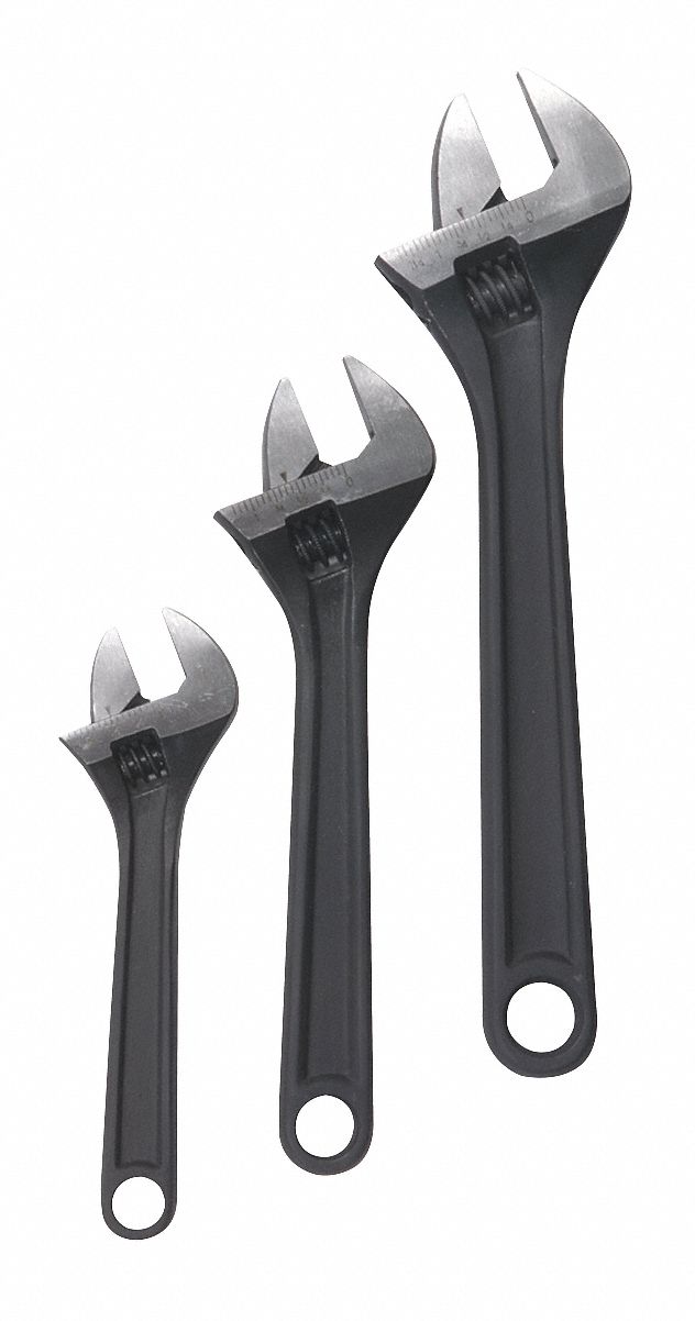 Adj. Wrench Set Stl Blk Phspht 6 to 10