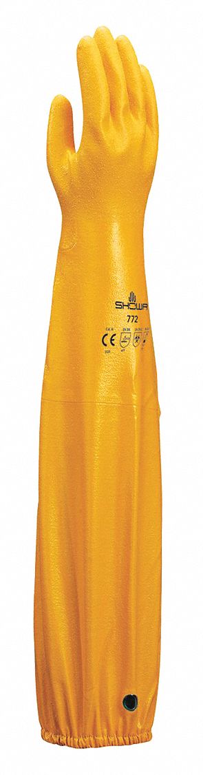 D0486 Chemical Resistant Gloves Yellow Sz 9 PR