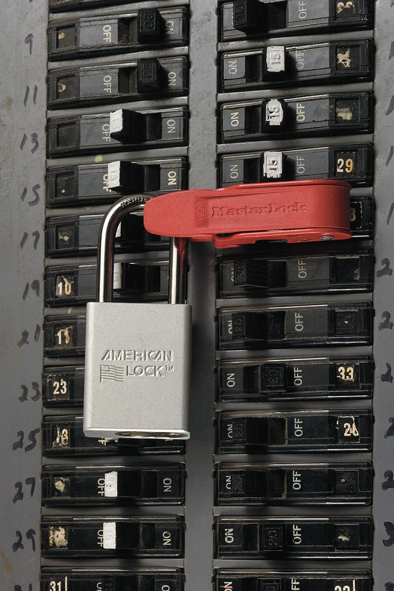 Circuit Breaker Lockout Red Steel