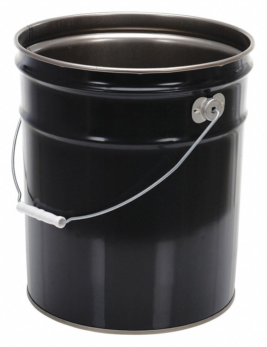 Pail Steel Black Open Head