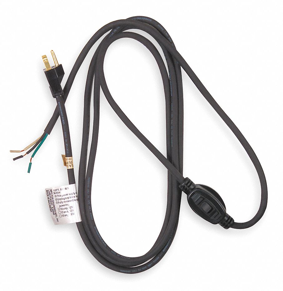 Power Cord 5-15P SJT 12 ft Blk 10A 14/3