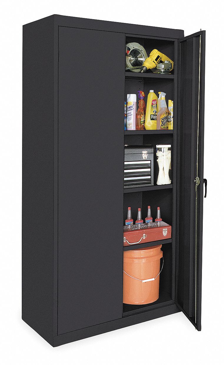 Storage Cabinet 78 x36 x24 Black 4Shlv