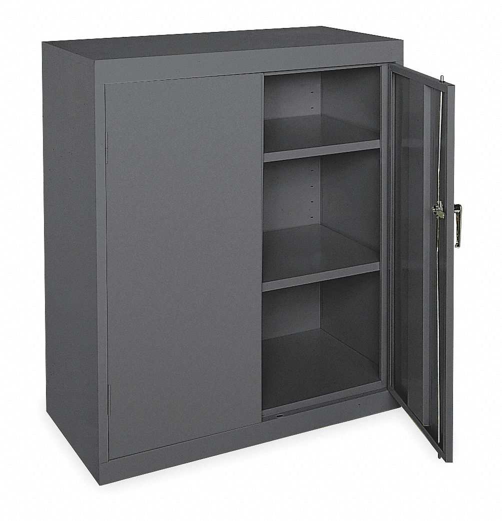 F8662 Storage Cabinet 42 x36 x18 Gray 2Shlv