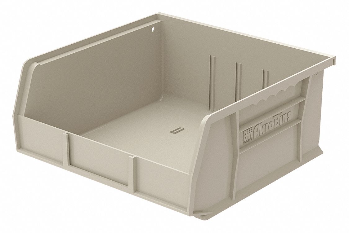 F8699 Hang and Stack Bin Stone Plastic 5 in