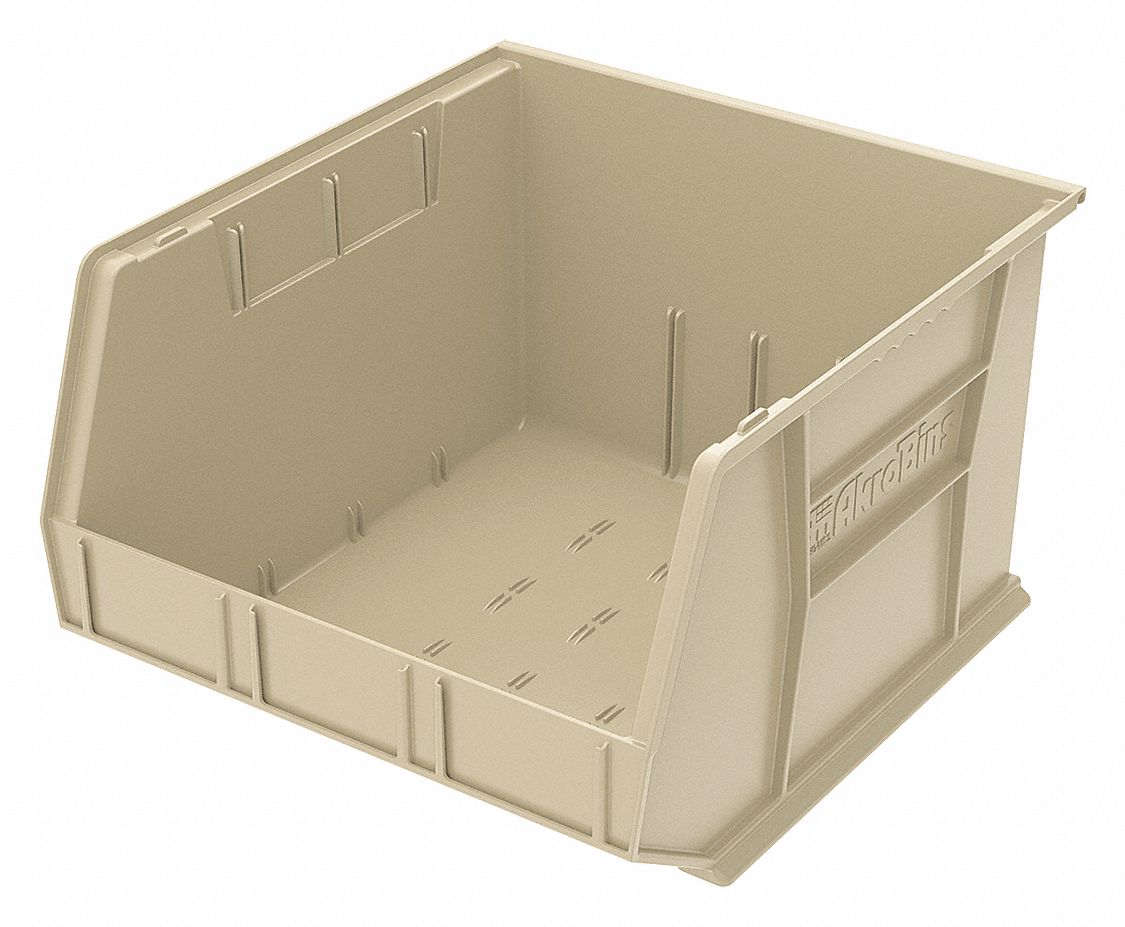 F8693 Hang and Stack Bin Stone Plastic 11 in