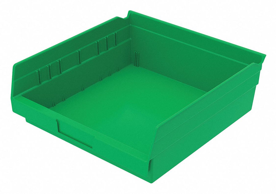 Shelf Bin Green Indstr Grd Poly 4 in