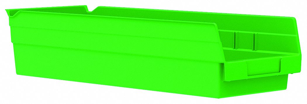 Shelf Bin Green Indstr Grd Poly 4 in