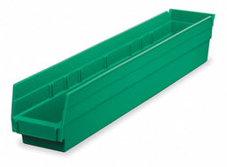 F8462 Shelf Bin Green Indstr Grd Poly 4 in