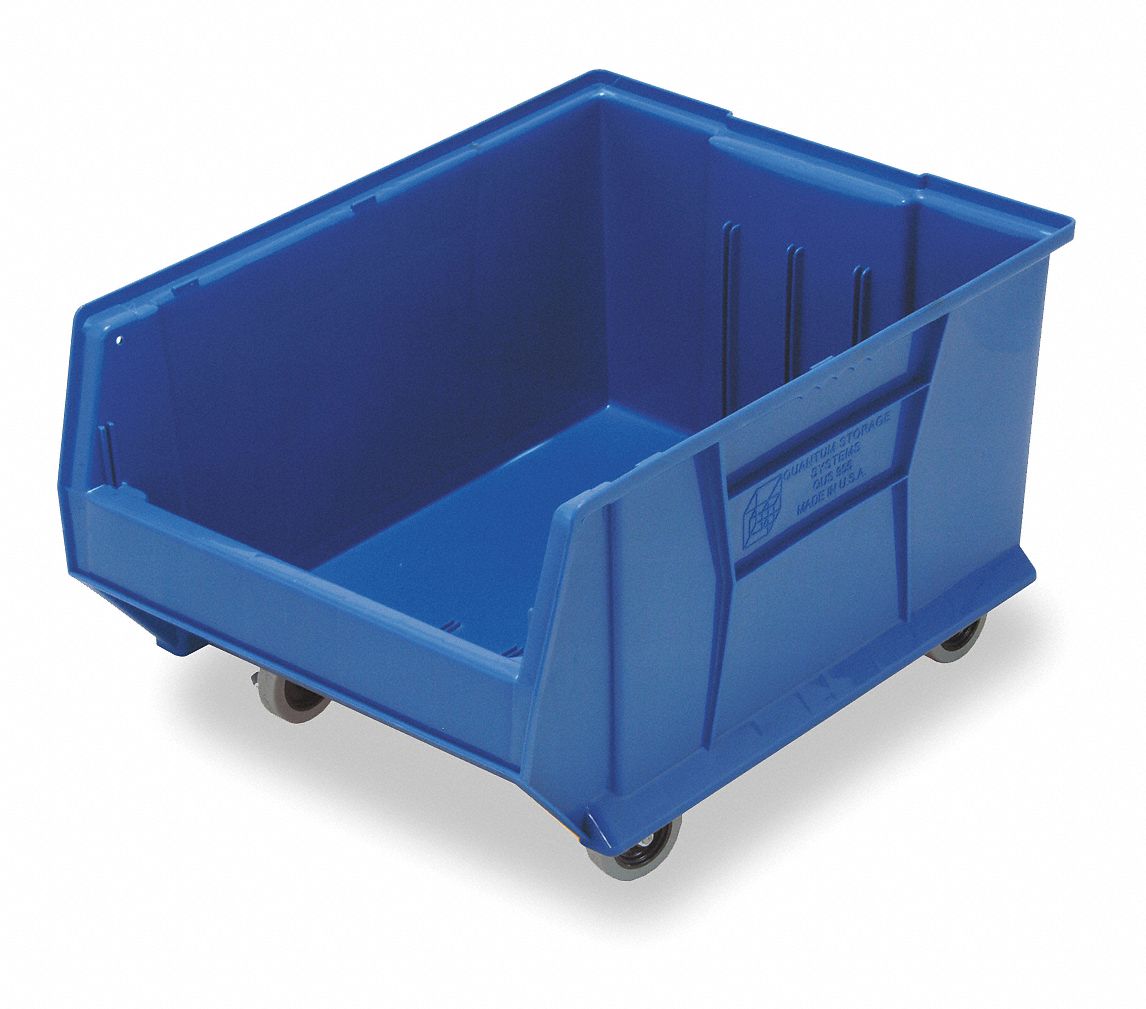 E4548 Mobile Bin Blue Polypropylene 11 in