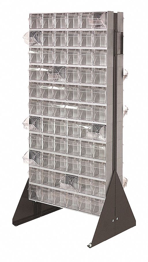 Double Sided Tip-Out Bin Rack 52 in