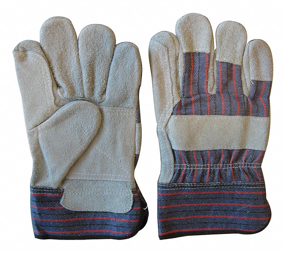 D1563 PR Leather Gloves Gray/Blue XL
