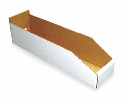 Corr Shelf Bin White Cardboard 4 3/4 in
