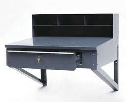 Stationary Wall Mount Desk 37 1/2 H Gray